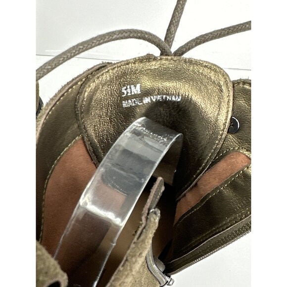 Paolo Linea size 5.5 Olive Suede Combat Boots With Side Zip New - Picture 2 of 10